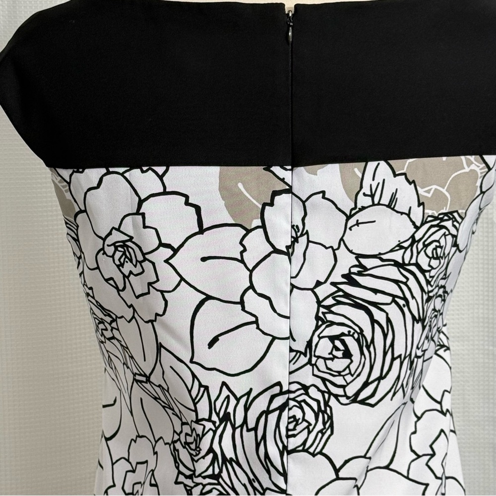 Signature by Sangria White Black and Yellow Sleeveless Sheath Dress, Size 16 - Picture 8 of 8